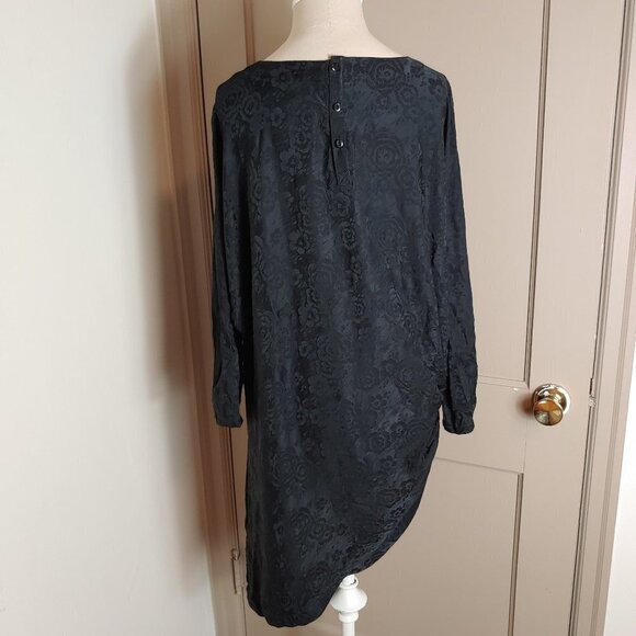 Lagenlook Silk Jacquard Vintage Tunic Top  Point of View Collection Ruching 14 - Picture 3 of 9